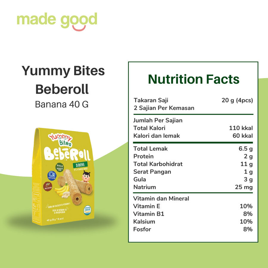 Yummy Bites Beberoll - Snack Baby, Bayi Sehat 9+ bulan 40gr Sereal