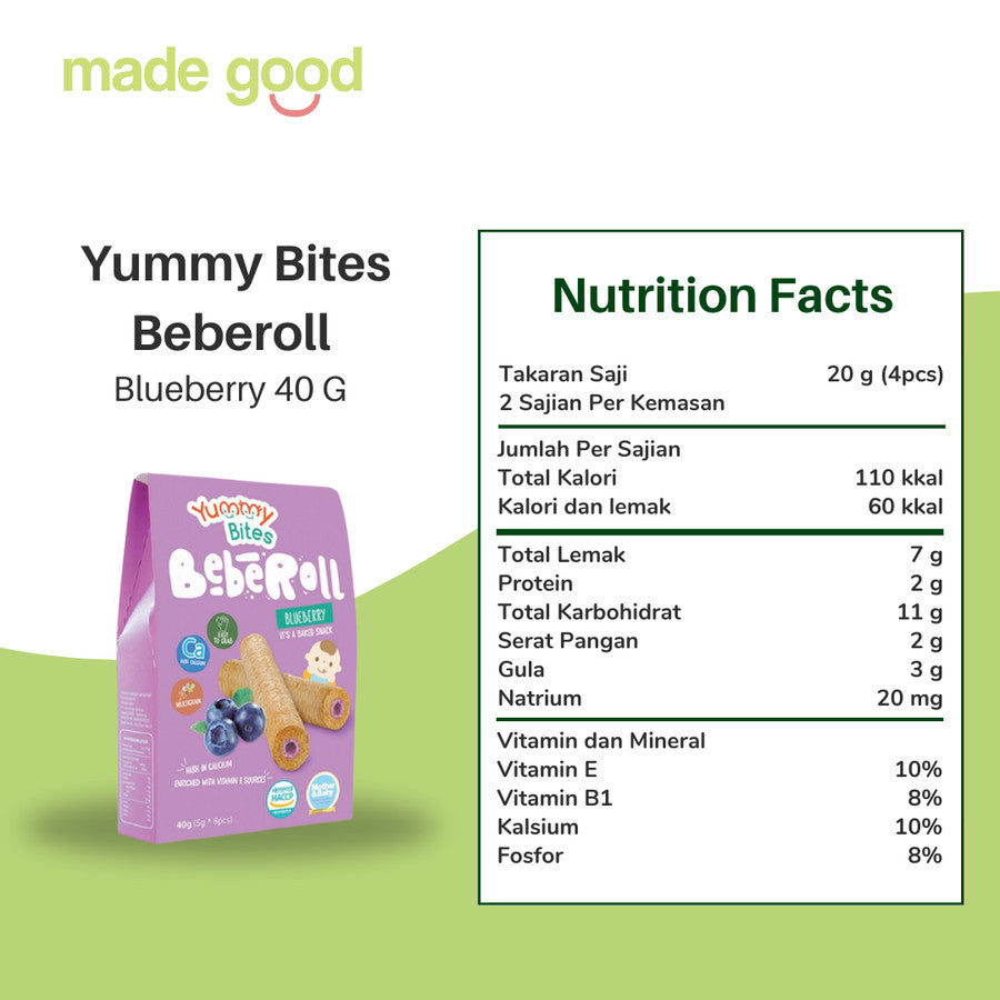 Yummy Bites Beberoll - Snack Baby, Bayi Sehat 9+ bulan 40gr Sereal