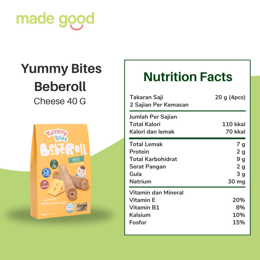 Yummy Bites Beberoll - Snack Baby, Bayi Sehat 9+ bulan 40gr Sereal