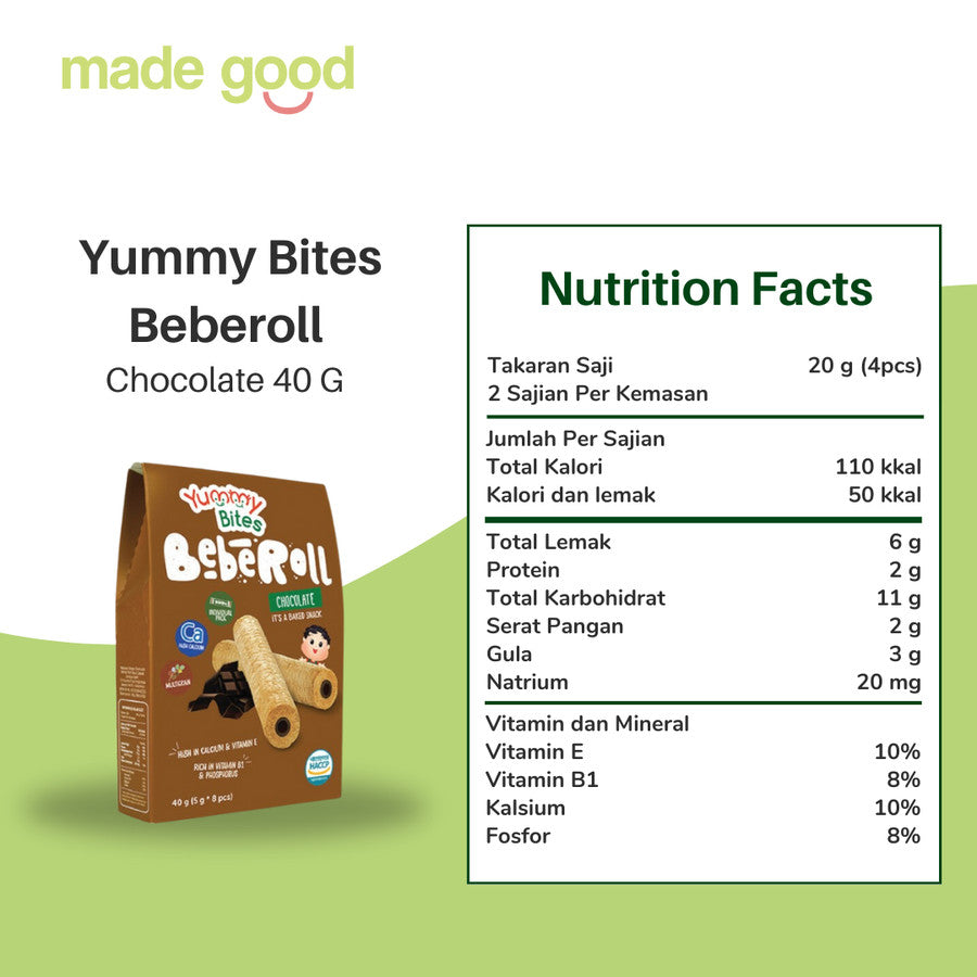 Yummy Bites Beberoll - Snack Baby, Bayi Sehat 9+ bulan 40gr Sereal