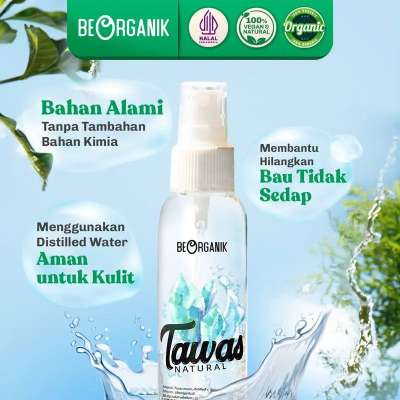 Tawas Spray BeOrganik 100ml / Crystal Deodorant / Natural Deodorant Spray