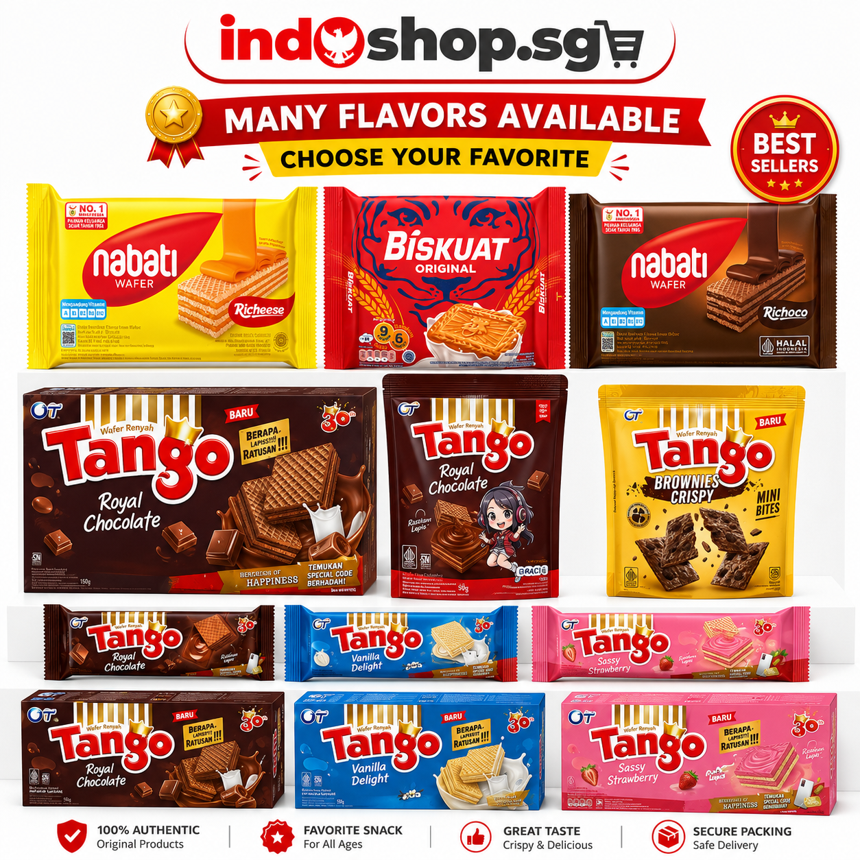 Mix Biscuits Wafer | Roma Malkist | Sari Gandum | Wafello | Coconut | Biskuat | Tango | Nabati