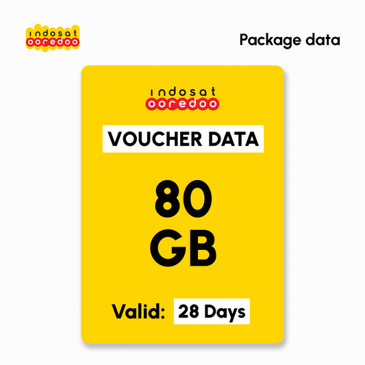 Mobile Data Indosat (IM3) - MegaPlan 80GB - 28 Days | #Digital_Indoshop.sg