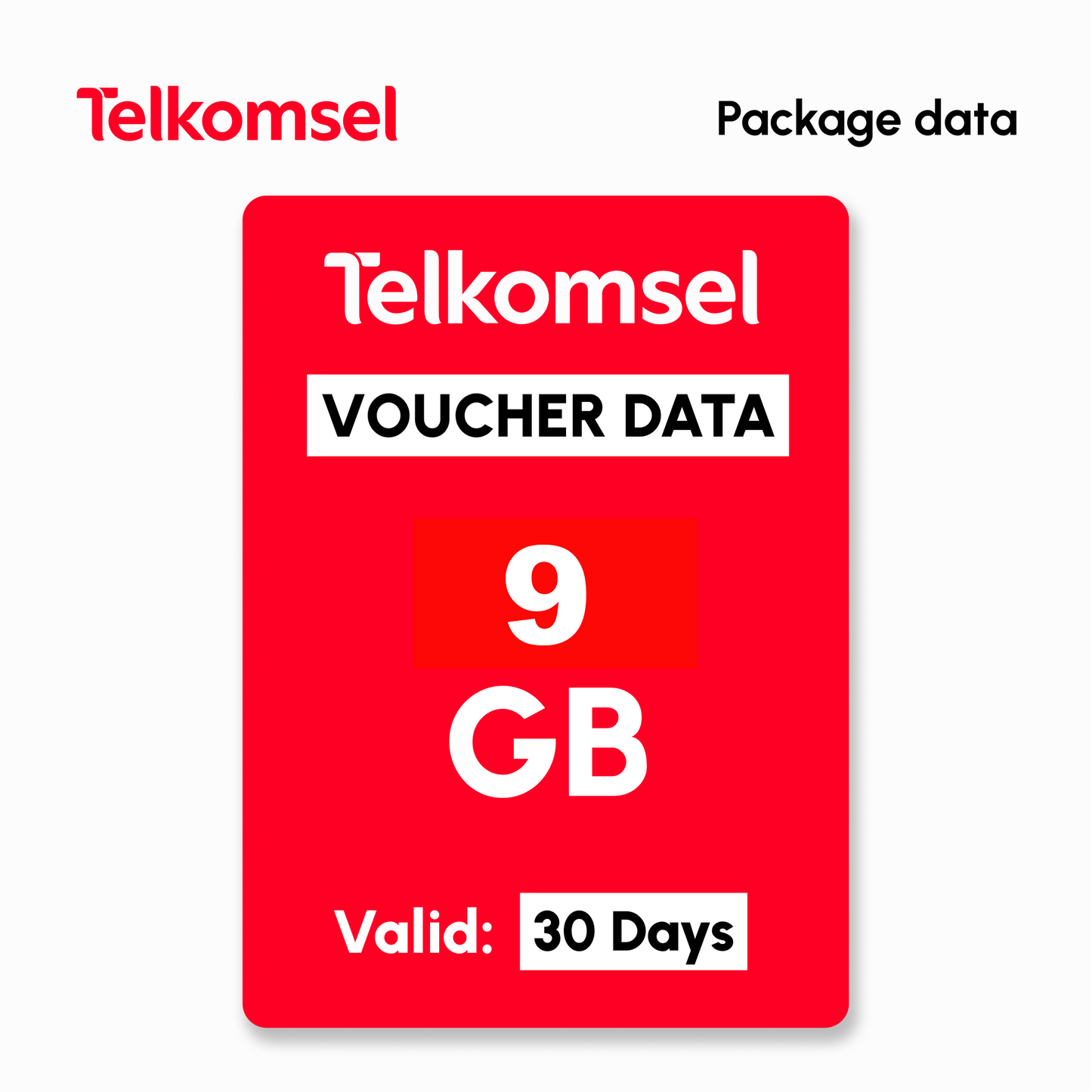 Mobile Data Telkomsel - Data 9 GB 30 Days | #Digital_Indoshop.sg