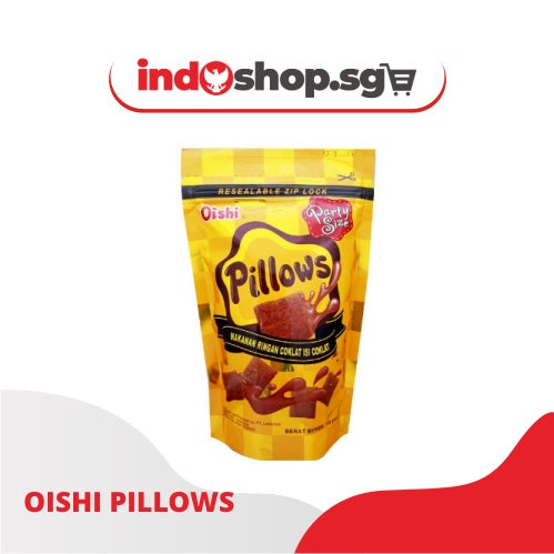 Oishi Pillows Coklat | Crunchy Crackers with Chocolate Filling bundle 2 pcs