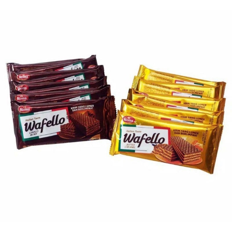 Roma Wafello Wafers 10 Packets Snack Rencengan Rentengan Camilan