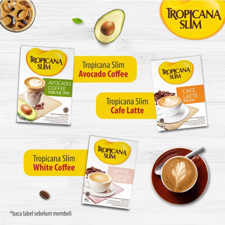 Tropicana Slim Coffee | White Coffee | Cafe Late | Avocado Coffee | Sugar Free