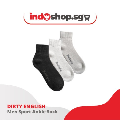 DIRTY ENGLISH Men Sport Ankle Sock Anti Bacteria 3 Pairs Pack