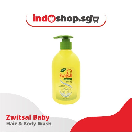 Zwitsal Natural Baby Bath 2 in1 Hair & Body Aloe Vera Pump 300ml