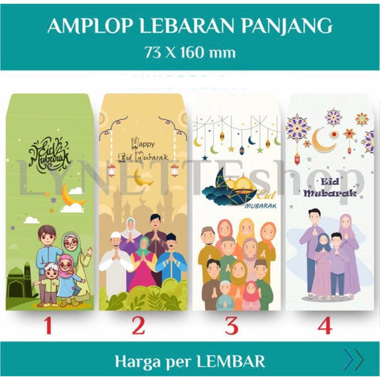 [Lebaran] Amplop Lebaran Panjang Edisi Family bundle 40pcs 4 Designs