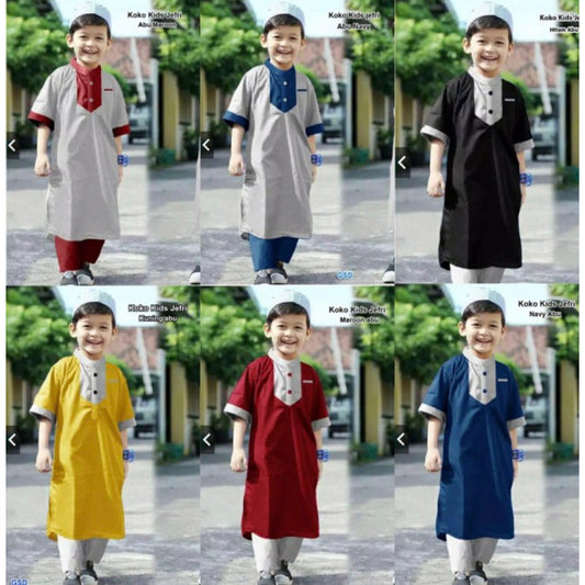 Baju Koko Anak Laki Laki Jefri umur 2-12 tahun | Jubah dan Celana