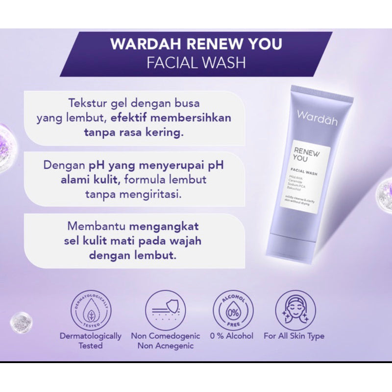 WARDAH Renew You Facial Wash 100ml - Penbersih wajah dengan natural AHA