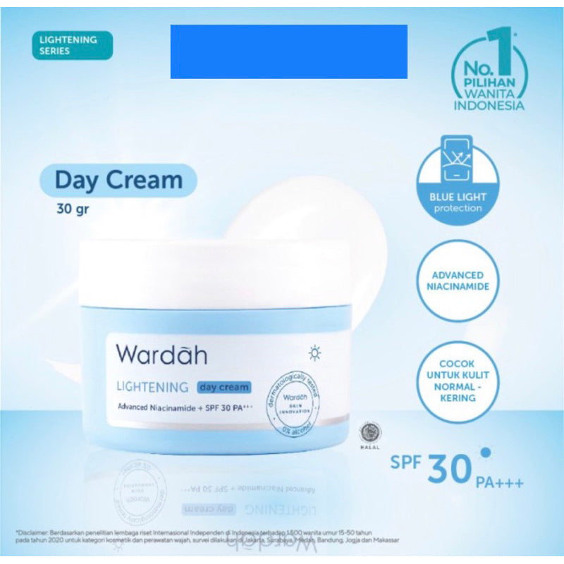 WARDAH Lightening Day Cream - Pelembab kulit kering dengan SPF 30 PA - 20ml