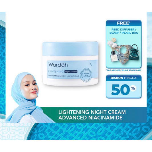 WARDAH Lightening Night Cream - Krim malam menyamarkan bekas jerawat 20ml