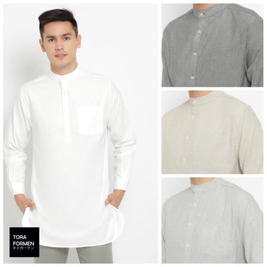 Baju Koko Kurta Pria Salman - Toraformen Lengan Panjang Premium Katun