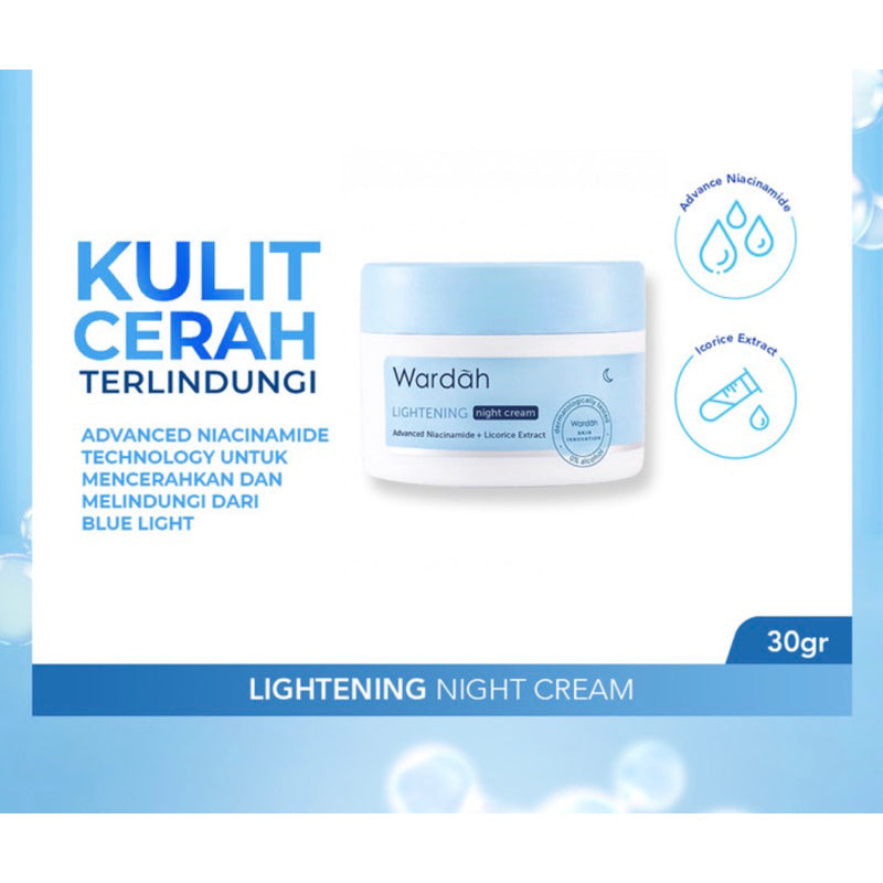 WARDAH Lightening Night Cream - Krim malam menyamarkan bekas jerawat 20ml