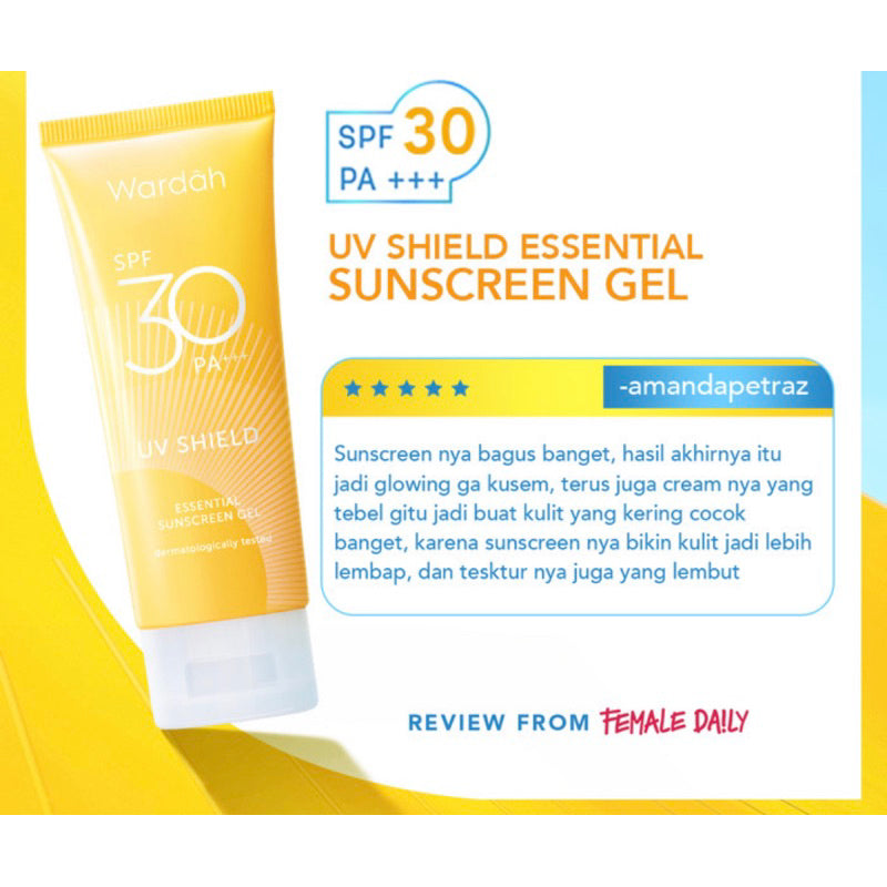 WARDAH UV Shield Essential Sunscreen Gel SPF 30 PA +++ 40ml Sunscreen